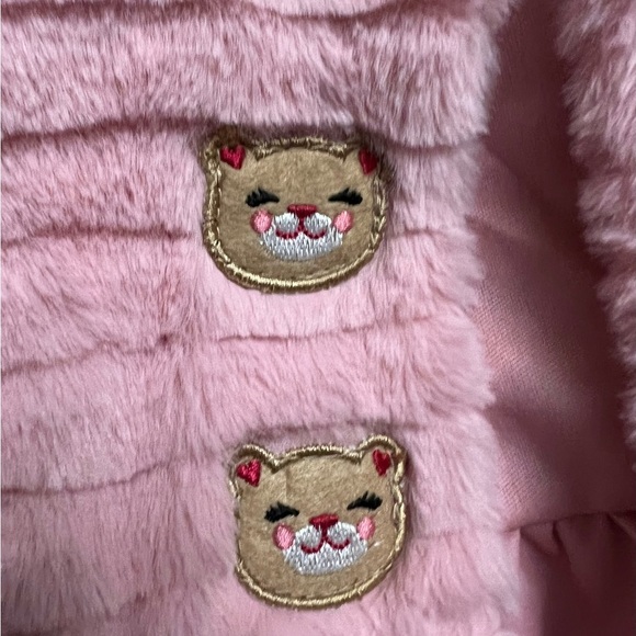 Little Lass 12 month Baby Girl Ight Pink and White Hooded Dressy Vest ECU - Picture 12 of 12